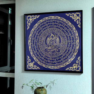 普贤画像唐卡手绘diy非遗手工涂色填色成人解压数字油画