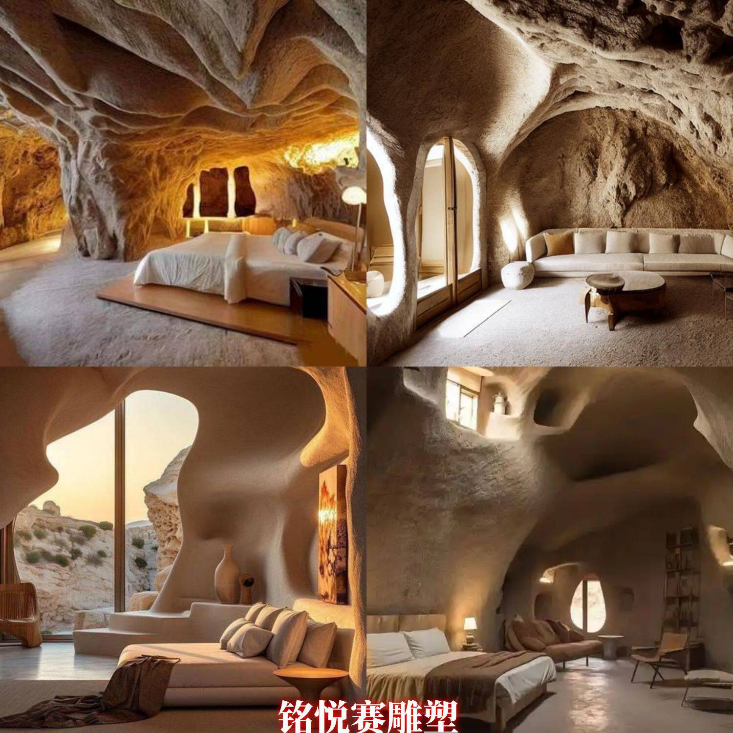水泥直塑仿真溶洞假山洞穴雕塑网红餐厅民宿主题酒店造景钟乳石