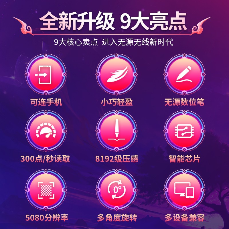 绘王H420X数位板可连接手机手绘板绘图写字输入U手写板电脑绘画板
