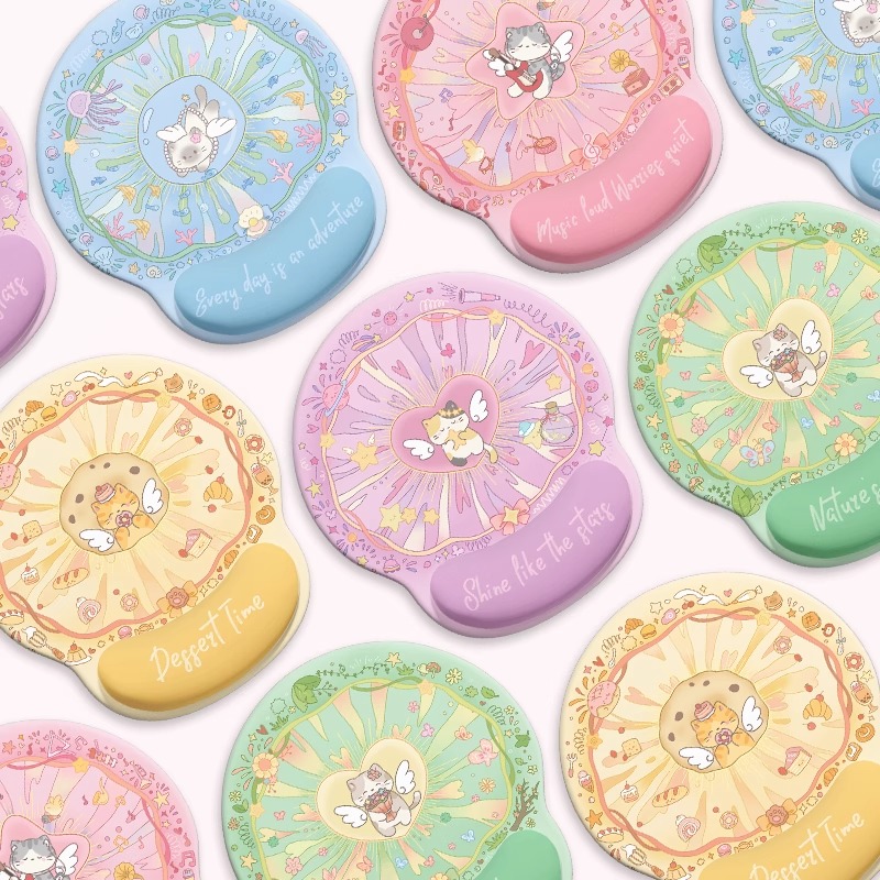 高颜值护腕鼠标垫可爱女生办公滑鼠标垫软垫电脑键盘手托防腱鞘炎