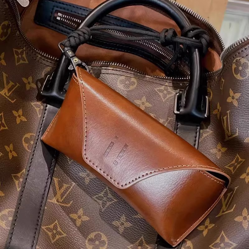 高级墨镜包】出口级男女款棕色灰色太阳眼镜盒皮质便携硬抗压收纳