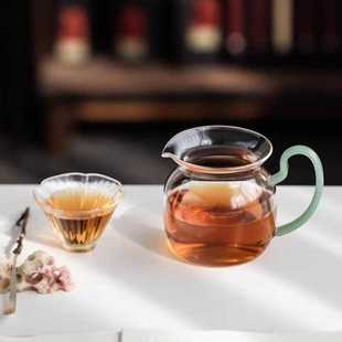 家用透明公杯茶具配件 防烫公道杯玻璃加厚耐热功夫分茶器茶漏套装