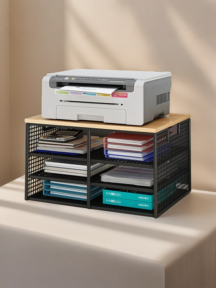 2026办公室桌面打印机架子置物架工位文件分层收纳复印机桌下落地