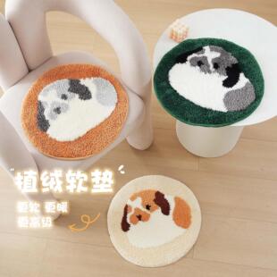 北欧风沙发隔凉簇绒坐垫家用防滑椅子垫座椅垫美式加厚枪刺坐垫