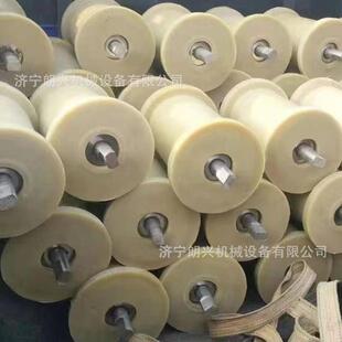 矿用尼龙地滚180×300尼龙地滚实心铸钢地滚轮钢丝绳运输用地辊轮