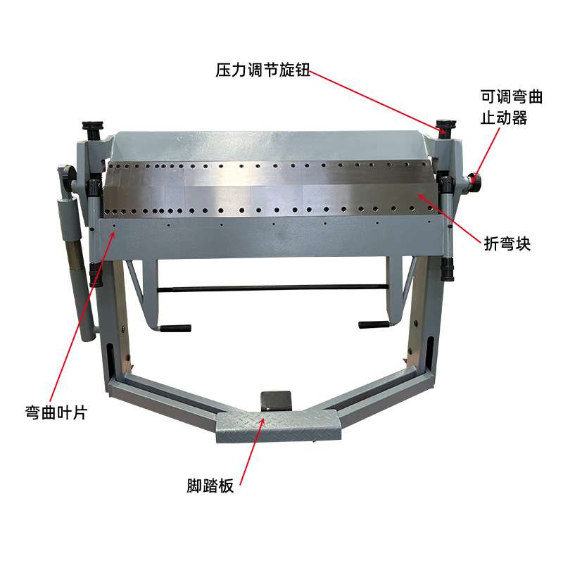 手动折弯机PBB1270分段指盘式制动器脚踏控制弯曲2mm全长度1270mm