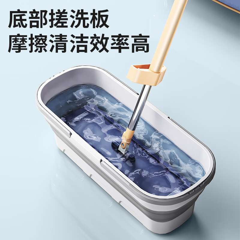 尔蓝55cm大尺寸水桶拖把清洗桶手提式家用折叠水桶带轮子AL-SN616