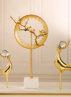 欧式轻奢仙鹤摆件高档客厅玄关电视柜艺术品现代鹿酒柜家居装饰品