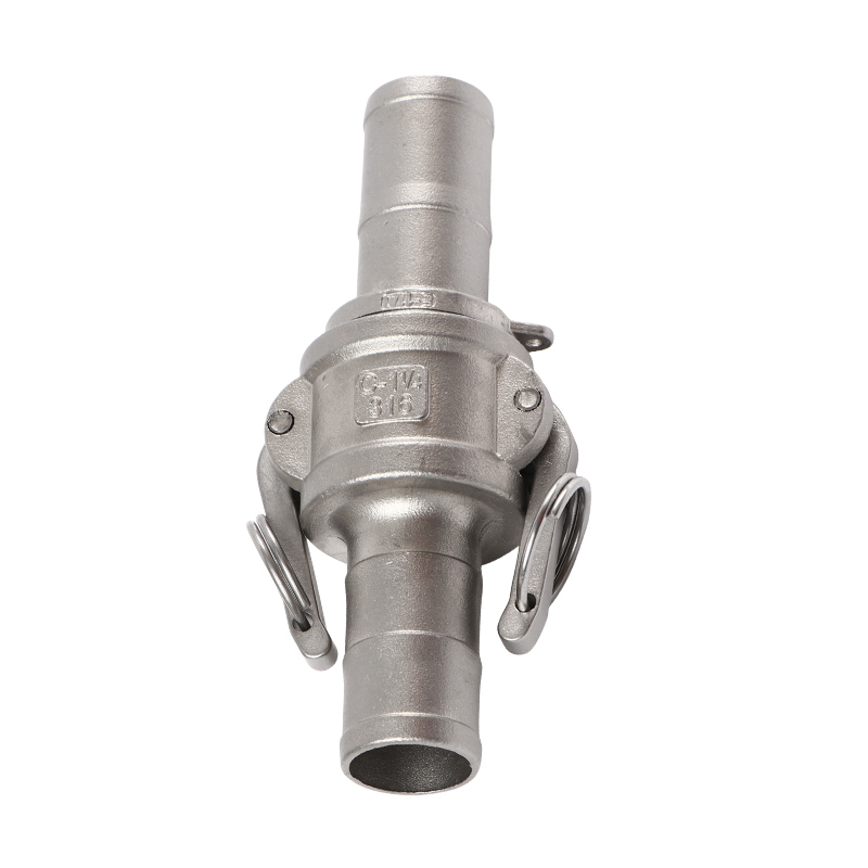 304/316L不锈钢快速活接扳把式卡扣式水管软管快速接V头水管活C+E