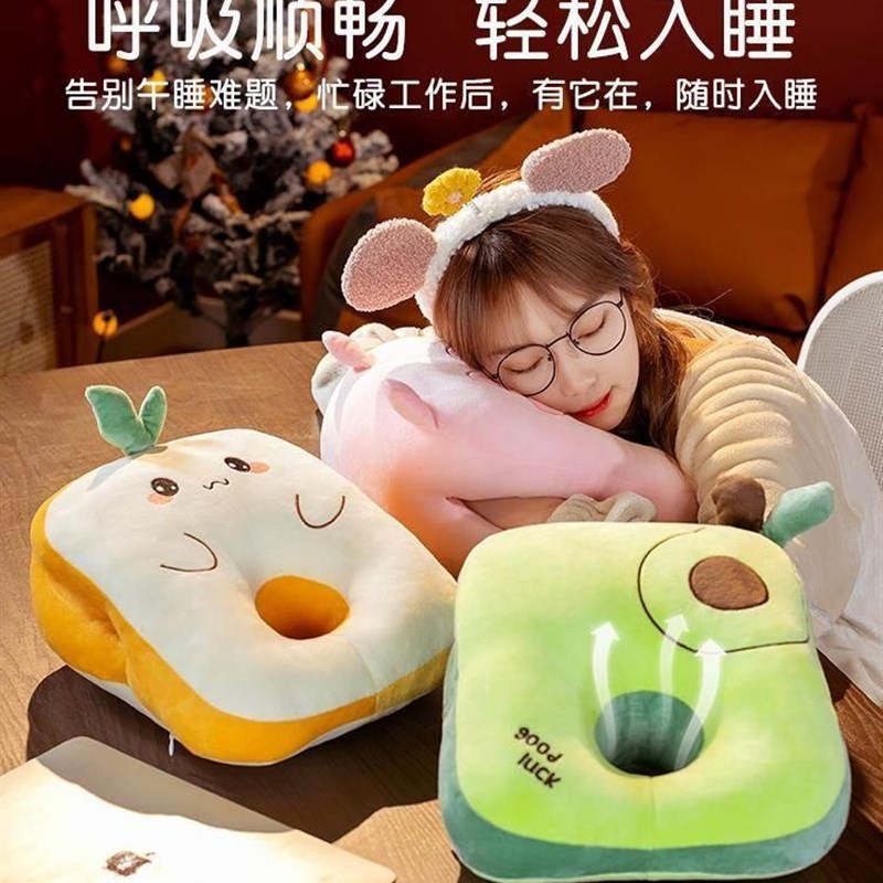 趴枕趴在着抱枕觉靠睡垫用的小学生桌上枕头午扒办公室午休坐款睡