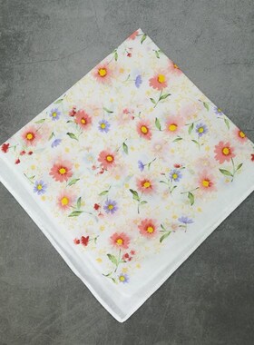 好货雏菊开女手绢棉汗巾吸汗全棉 丝巾围脖潮女士小方巾纯棉手帕