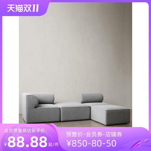 极速布艺沙发小户型现代简约科技布北欧小公寓客厅三人布方块沙发