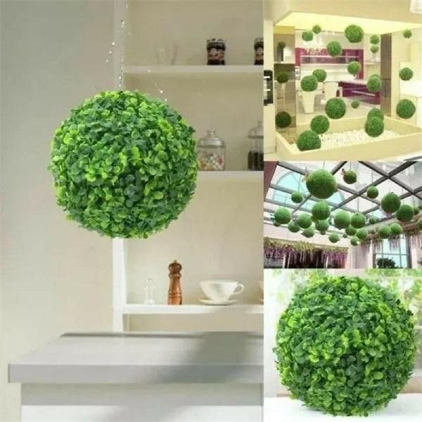 Artificial Grass Ball Plastic Hanging Plant Clearance Mall