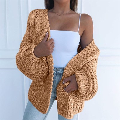 Winter Fashion Women Thick Sweater Cardigan Warm Solid Color