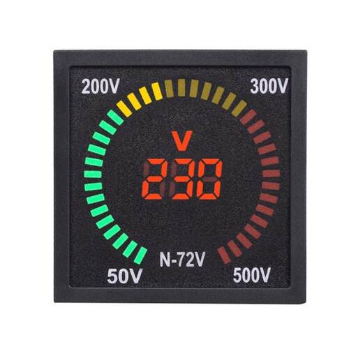 好货AC 50V-500V Voltmeter 72mm Panel Size 68mm Hole Size Dig