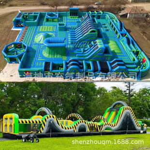 bouncing castle充气城堡室外大型陆地蹦床闯关冲关障碍赛亲子