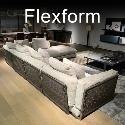 flexform意大利真皮转角沙发