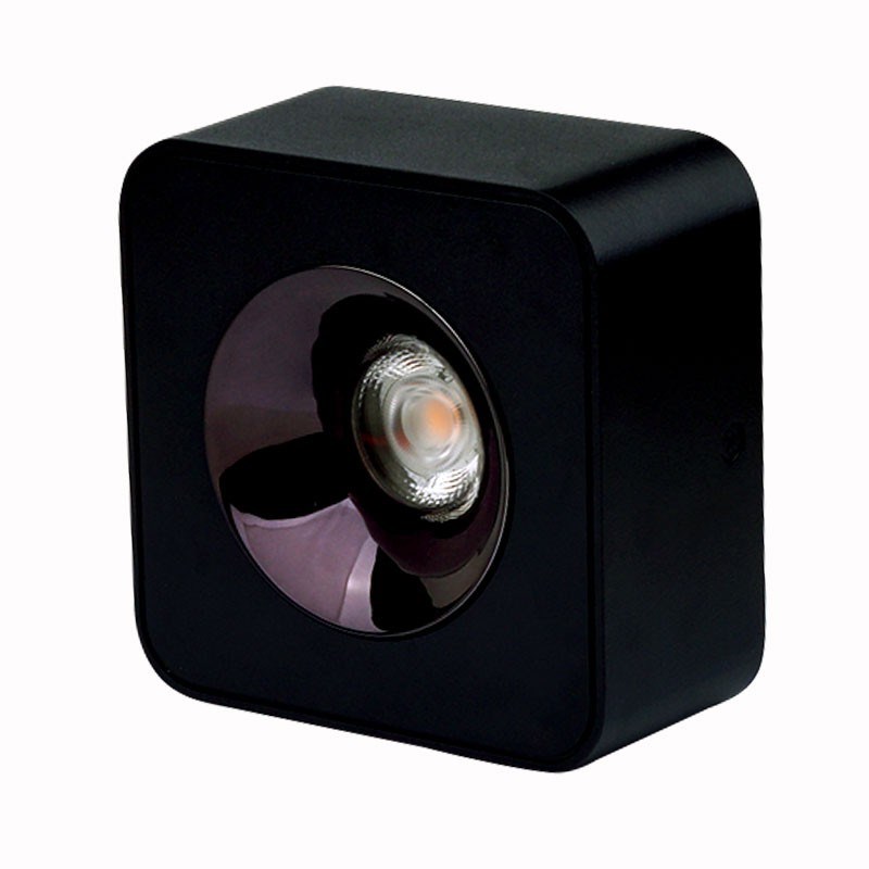 黑色超薄lefd明装防眩方形射灯7W12W客厅过道格栅灯三色天花灯筒