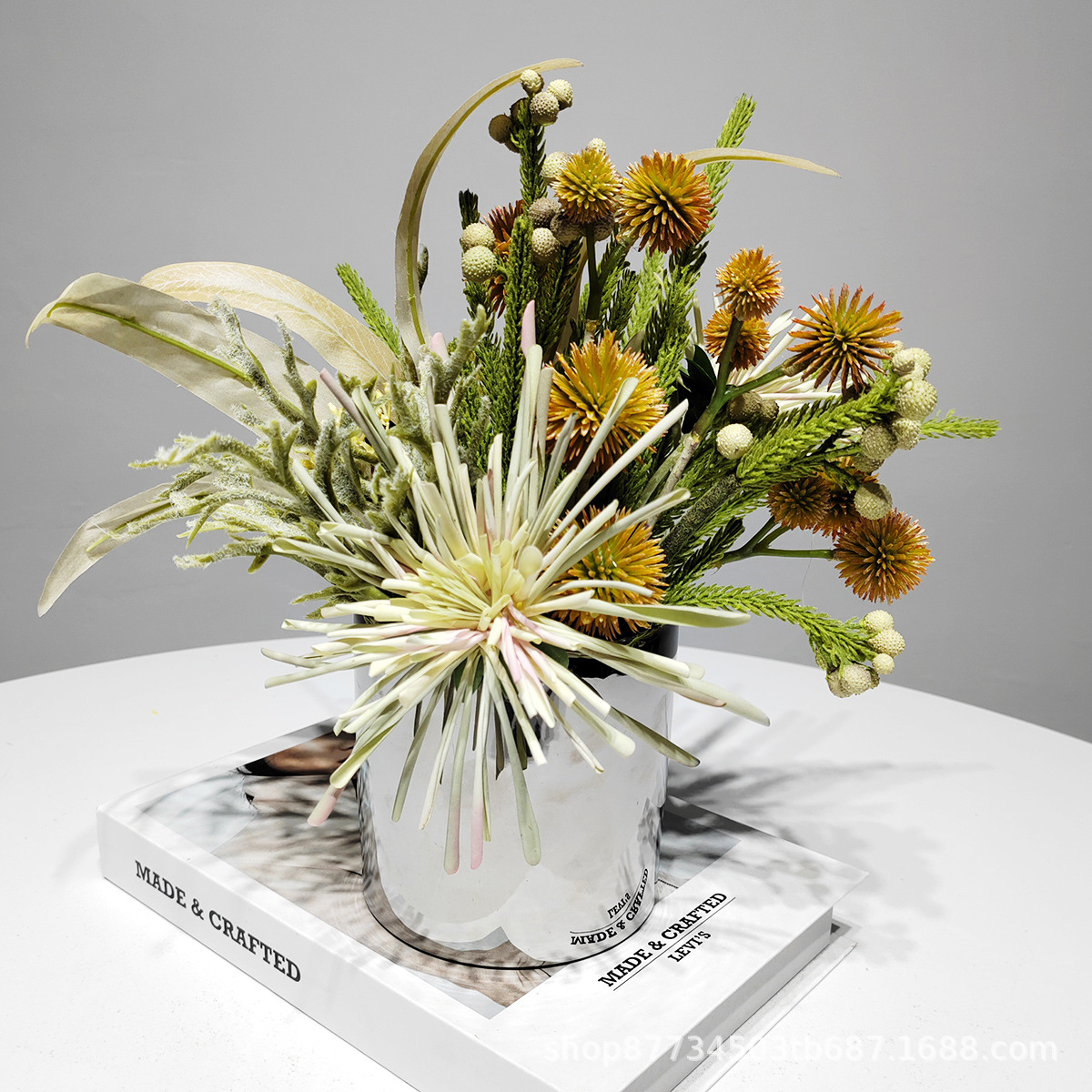 现代轻奢仿真花艺摆件样板间客厅茶几电视柜餐桌售楼处洽谈桌装饰