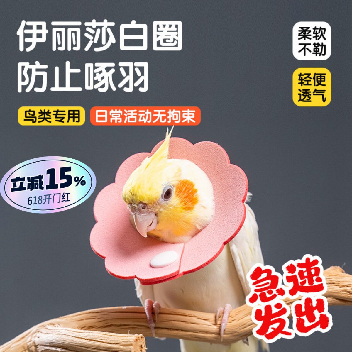 鹦鹉伊丽莎白圈超轻受伤颈项圈牡丹虎皮和尚防拔毛小鸟专用防啄羽