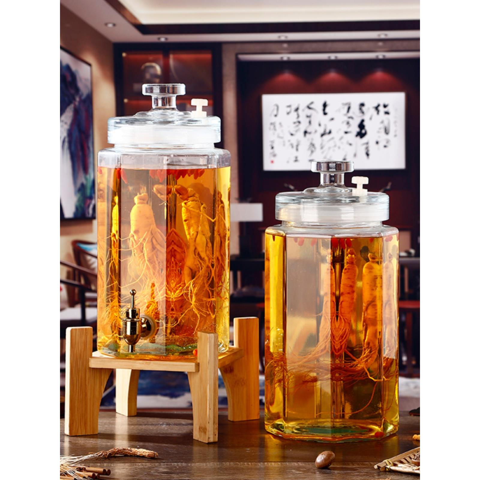 泡酒玻璃瓶家用酒坛子高档泡人参密封药酒罐子酒桶带龙头专业酒瓶