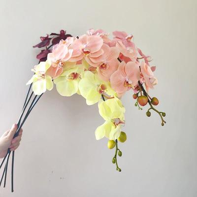 高端高品质保湿粉色蝴蝶兰花艺术家高级人造花装饰假花材料单枝