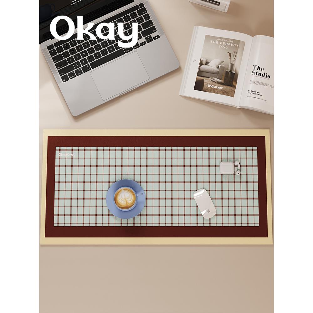 okay摩登格调鼠标垫家用办公书桌垫简约高级感电竞电脑键盘桌面垫