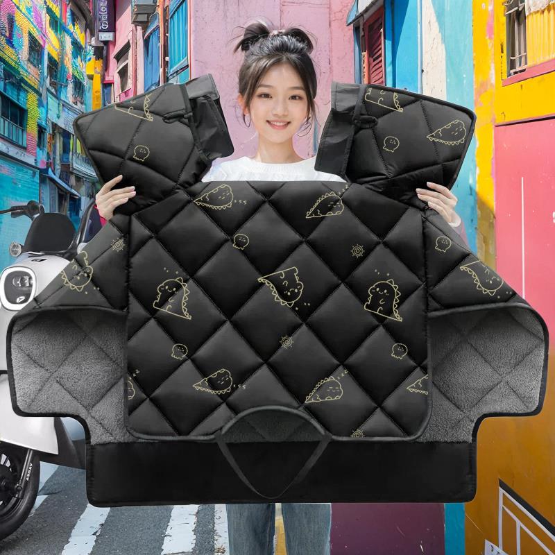 2024新款电动车挡风被冬季电瓶摩托车加绒加厚冬天防水雨防风衣罩