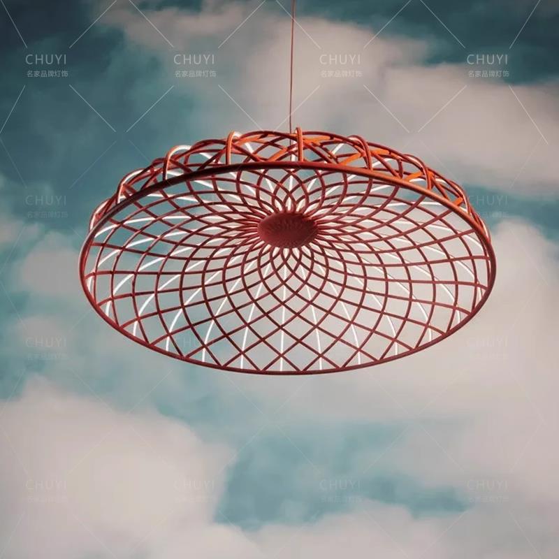 意大利Skynest编织圆形饭厅餐桌吊灯简约设计师款客厅现代卧室灯