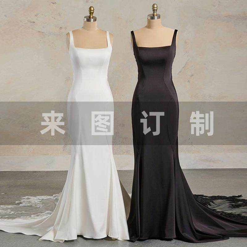 婚纱礼服来图订制长拖尾