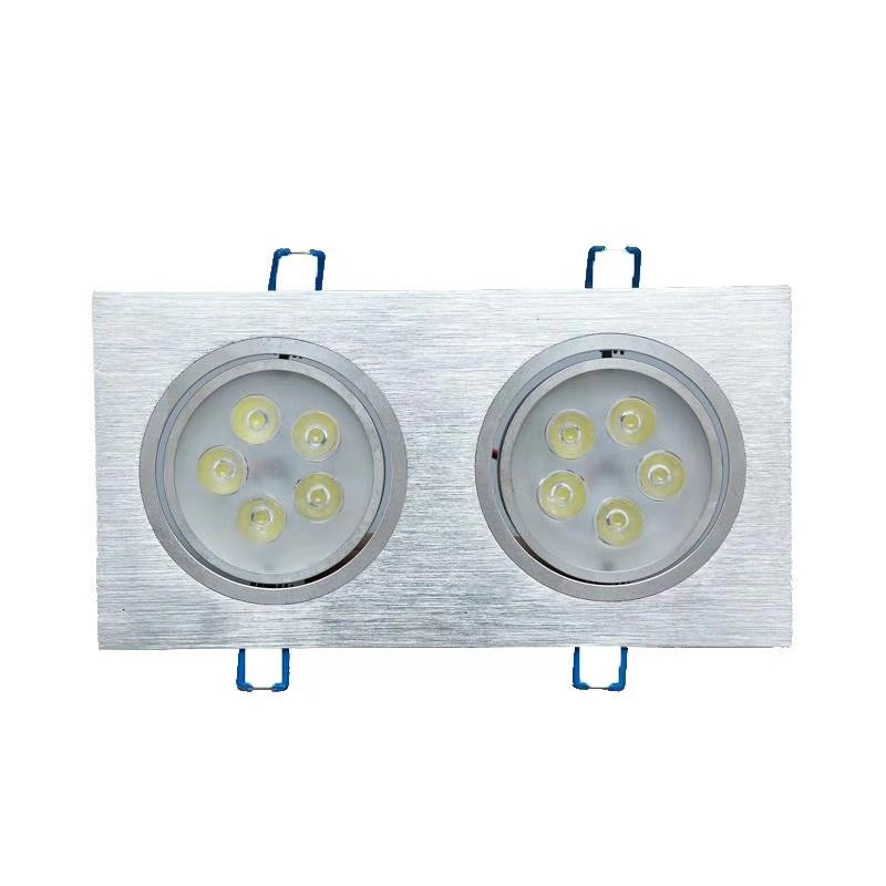 LED双a头射灯天花灯双眼筒灯吊顶斗胆灯客厅家用嵌入式长方形3W5W
