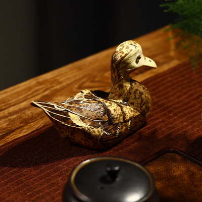 纯手工民间工艺笋壳编制玄关竹编鸭子茶宠礼品桌面小摆件居家饰品