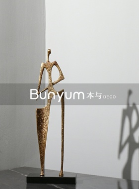 现代样板房间抽象软装饰品人物摆件售楼处酒店大堂轻奢创意摆设