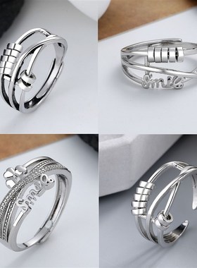 DoreenBeads Adjustable Anxiety Ring fidget Women Men Runner