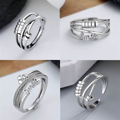 DoreenBeads Adjustable Anxiety Ring fidget Women Men Runner