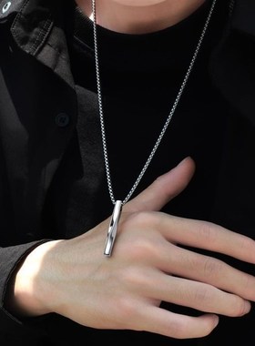 imple Stainless Steel Spiral Chain Men Necklace Jewelry Gift