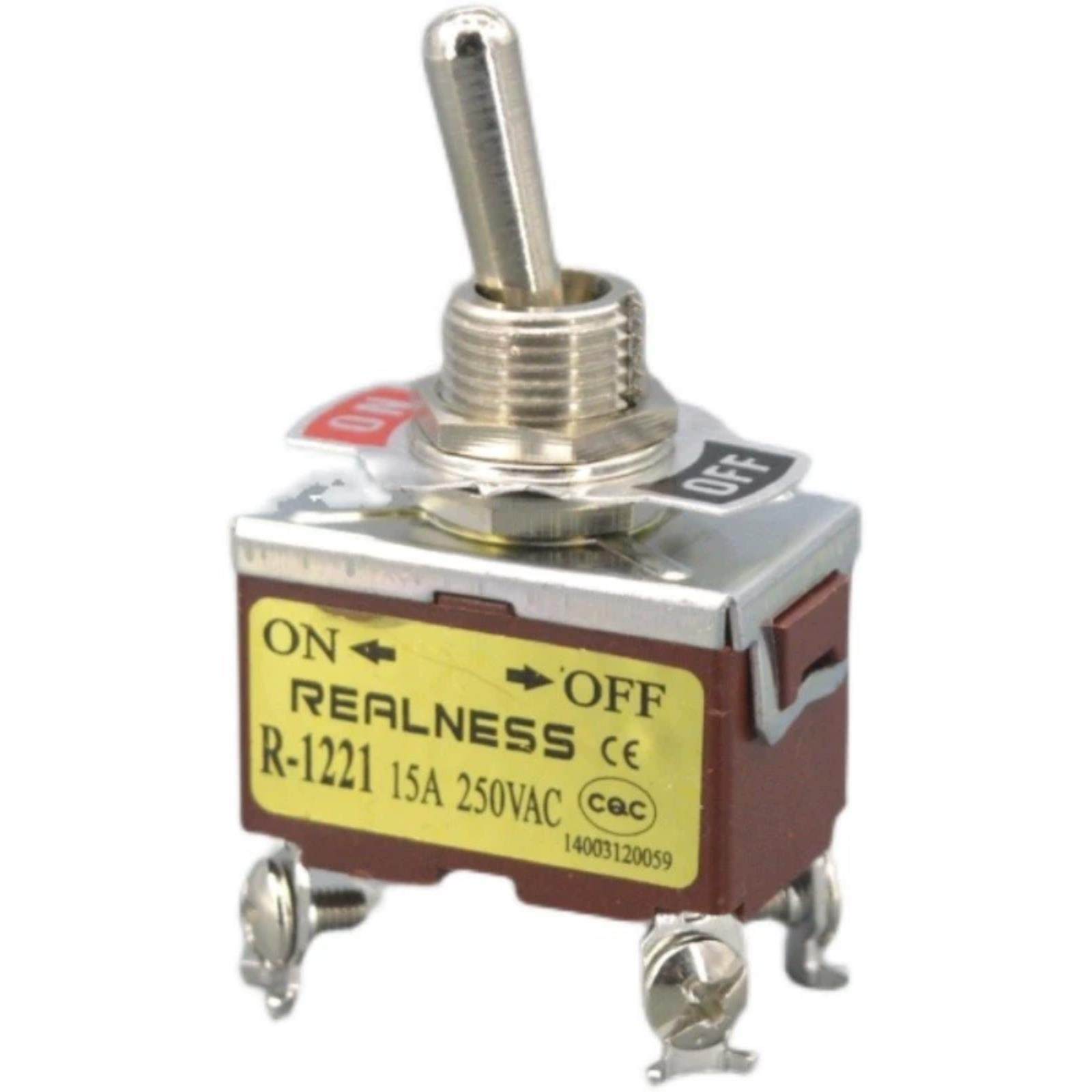 REALNESS 钮子开关 摇臂开关 R-1221 ZH-1221 4脚2档 银触点
