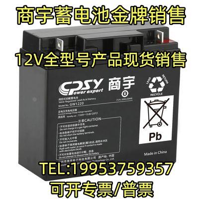 商宇蓄电池GW1265/6-FM-100 12V100A/65/40/38/24/20/17/7AH 包邮图片