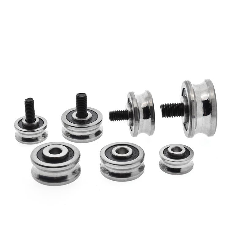 带槽轴承v凹槽轴承U型槽轴承滑轮导向轴承8*22*11边厚10一面凸出1