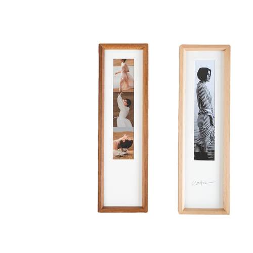 复古古董四格大头贴实木相框摆台儿童宝宝迷你竖框长条证件照