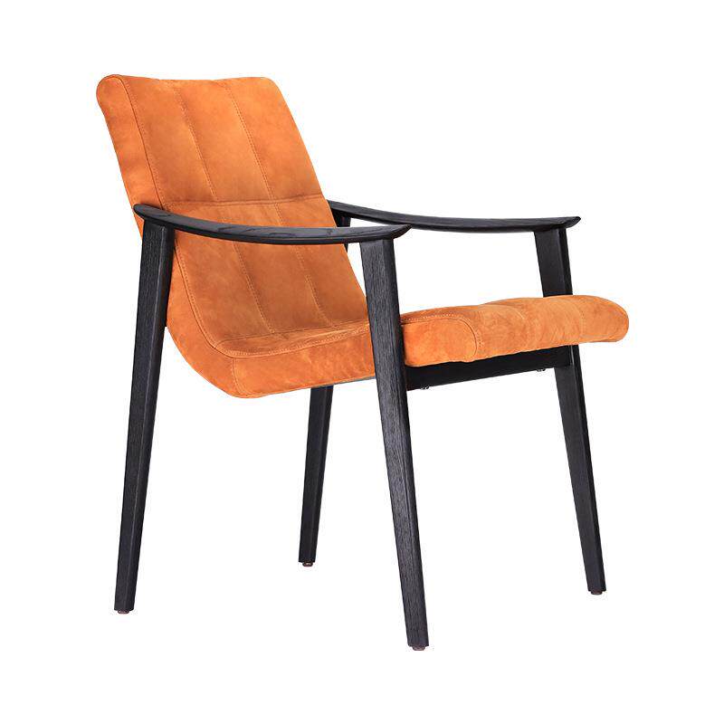 轻奢实木软包家用餐椅北欧设计师靠背凳子意式扶手餐桌椅子