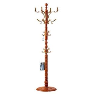 家用卧室实木欧式衣帽架简易网红白色客厅衣架子单杆式落地挂衣架