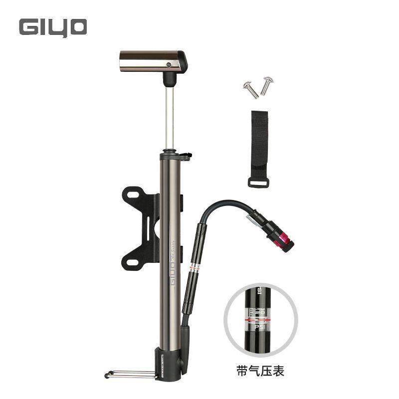 台湾公路山地自行车打气筒高压铝合金便携英法美龙头嘴GM-741