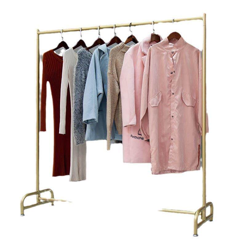 服装店展示架带轮子水管衣架中岛服装架移动陈列架侧挂衣架子落地