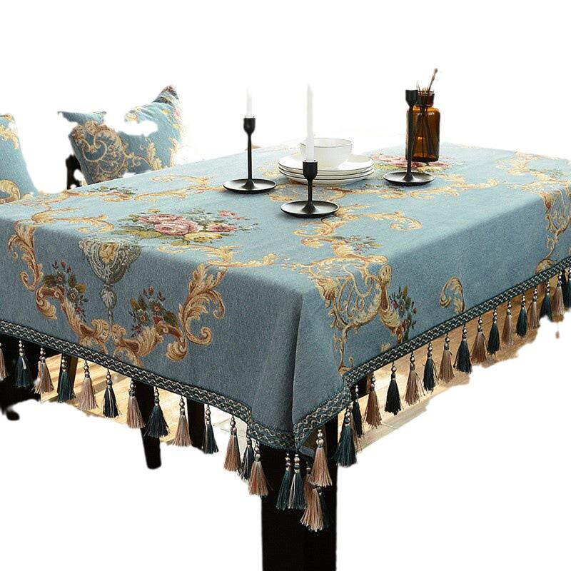 高端欧式餐桌桌布高档台布奢华长方形茶几桌布布艺轻奢高级感正方