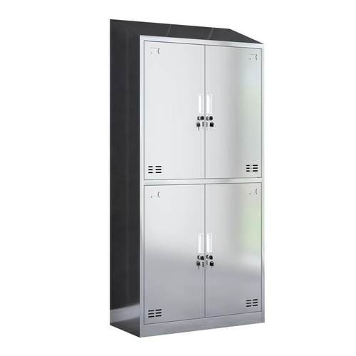 304不锈钢紫外线消毒更衣柜现代简约员工无尘小型车间一体衣柜