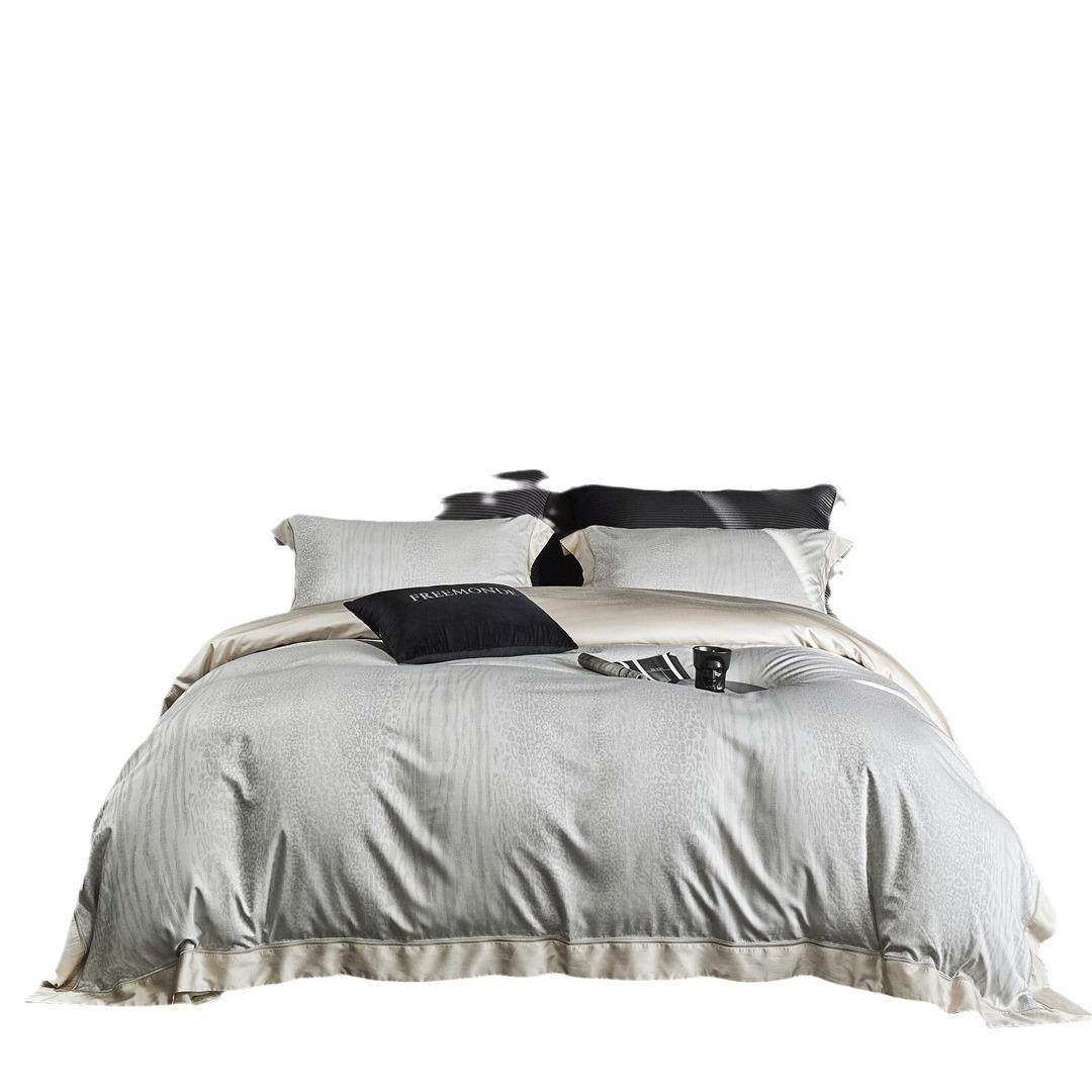 意式轻奢风豹纹色织天丝棉四件套高级感超柔裸睡级床品喜马拉雅,床上用品,床品套件/四件套/多件套,淘宝优惠券,粉丝福利购,淘宝优惠卷