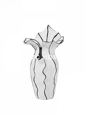 轻奢简约高级感树脂百合干花瓶摆件客厅样板间餐厅创意花器装饰品