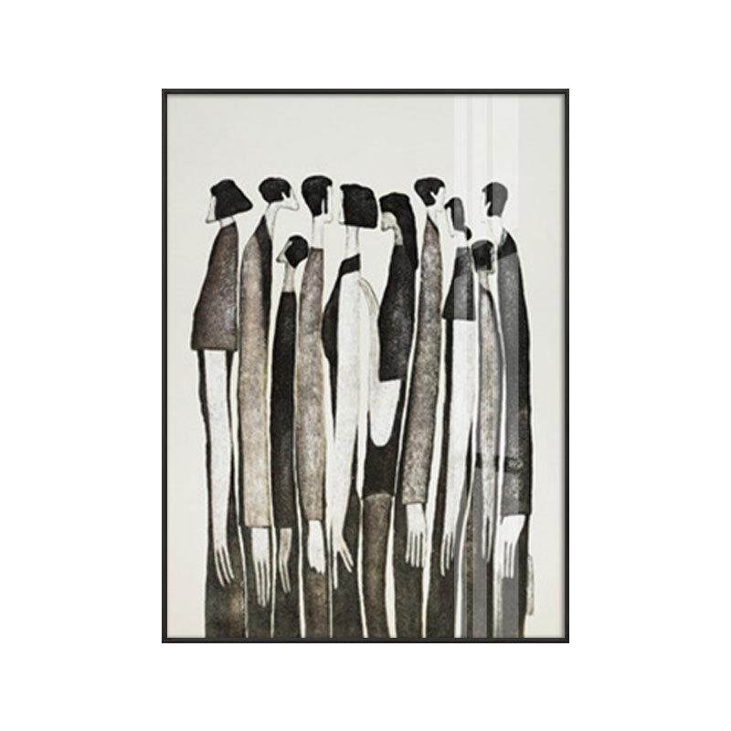 北欧黑白装饰画墙壁画小众抽象人物餐厅咖啡馆工作室现代简约挂画