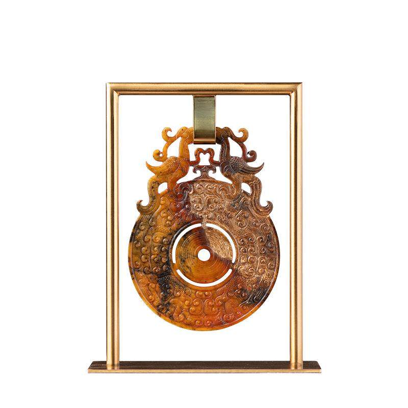 高档新中式茶室软装展示柜博古架茶台书房陈列装饰品搭配玉璧摆件,家居饰品,装饰摆件,淘宝优惠券,粉丝福利购,淘宝优惠卷